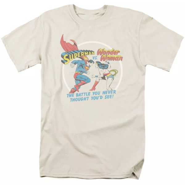 

superman battle of the t-shirt dc comics sizes s-3x new, White;black