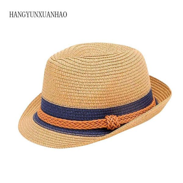 

stingy brim hats summer jazz women straw hat beach men sun casual panama male cap rope patchwork striped visor, Blue;gray