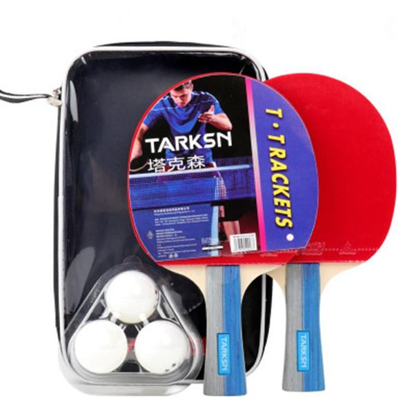 

table tennis racket seven-layer poplar double paddle with bag set raquets