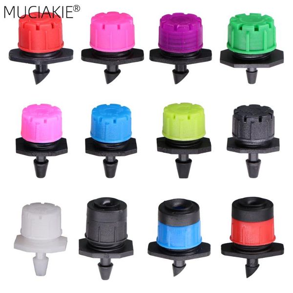 

watering equipments 30-900pcs 12 colors garden adjustable irrigation drippers 1/4'' barb emitter micro drip bubbler sprinklers for