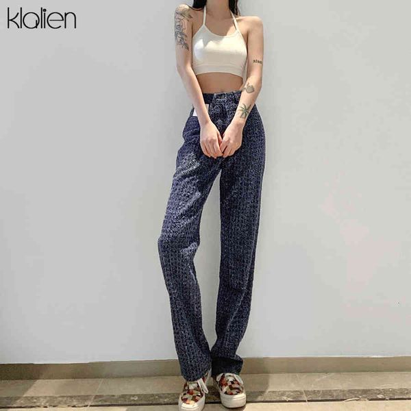 

jean 2021 fashion hole blue zipper jeans women street casual simple solid office lady basic female high waist wide leg pants