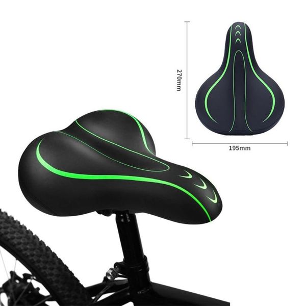 

bike saddles comfort saddle road gel padded seat reflective strips 27x19.5cm pad