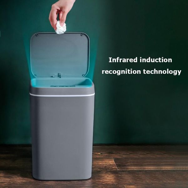 

waste bins 14l automatic touchless smart infrared motion sensor rubbish bin kitchen trash can garbage for home room car