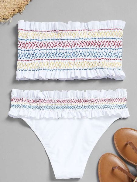 

ms swimsuit swimsuit solid color pleated women's split bikini, White;black