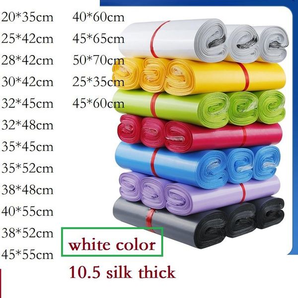 

packing boxes 100pcs white color meduim thick express bag plastic storage shipment packaging bags package for business box