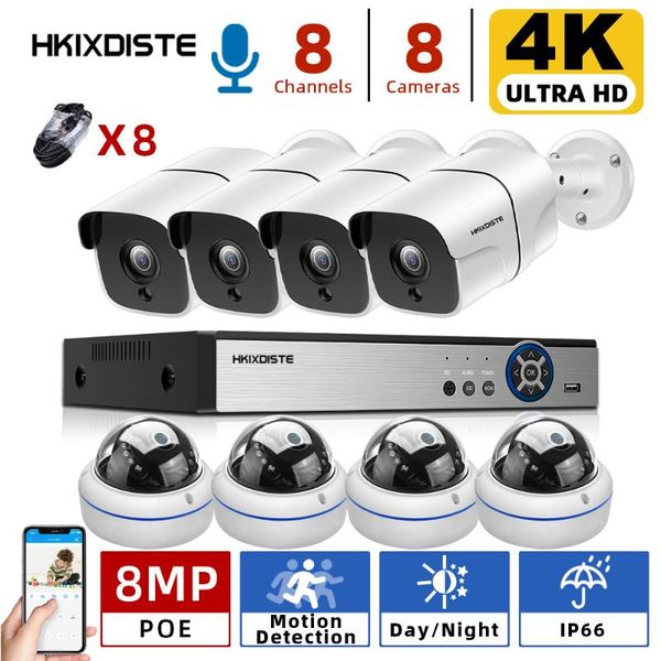 

smart 8mp system 16ch 4k poe cctv security nvr kit human/face detect audio record outdoor ip camera surveillance wireless kits