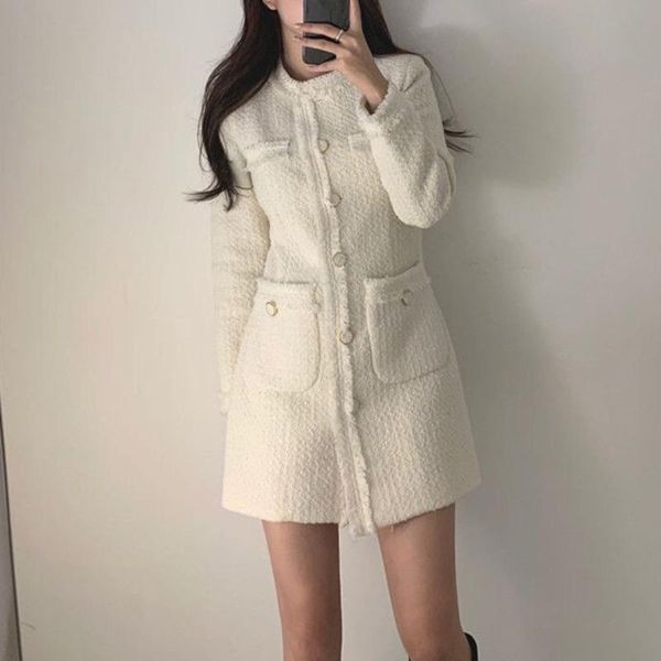 

casual dresses korean fashion solid mini dress for women stand collar long sleeve high waist female clothes autumn 2021 x703, Black;gray