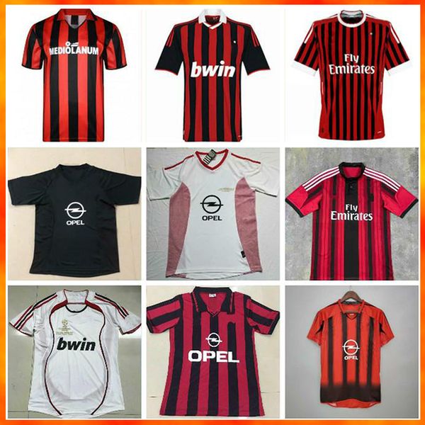 

retro shirts home 88 99 14 15 91 92 95 gullit soccer jerseys thai quality 03 05 maldini van basten football jersey ronaldo kaka inzaghi ac 0, Black;yellow