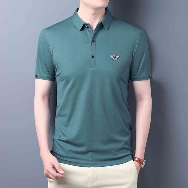 

men's t shirts summer short sleeve youth loose print casual lapel pullover polo, White;black