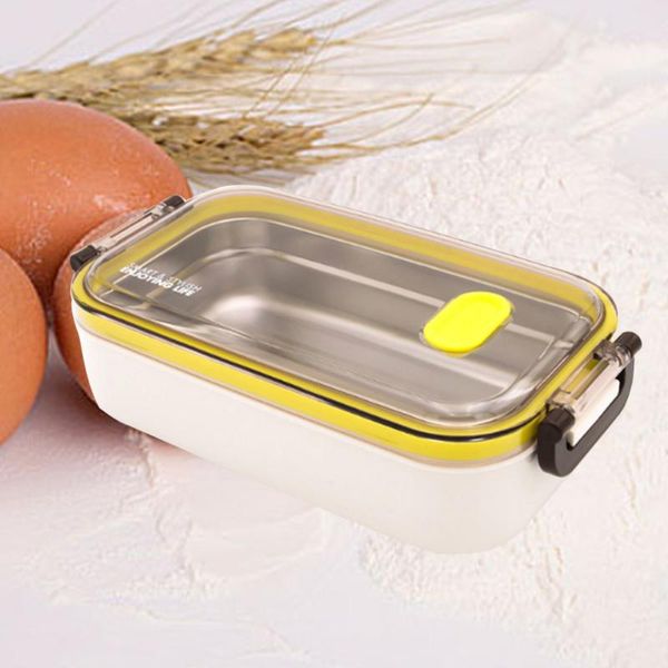 

dinnerware sets 1 pc 800ml 304 stainless steel double layer thermal container storage box for students (random color)