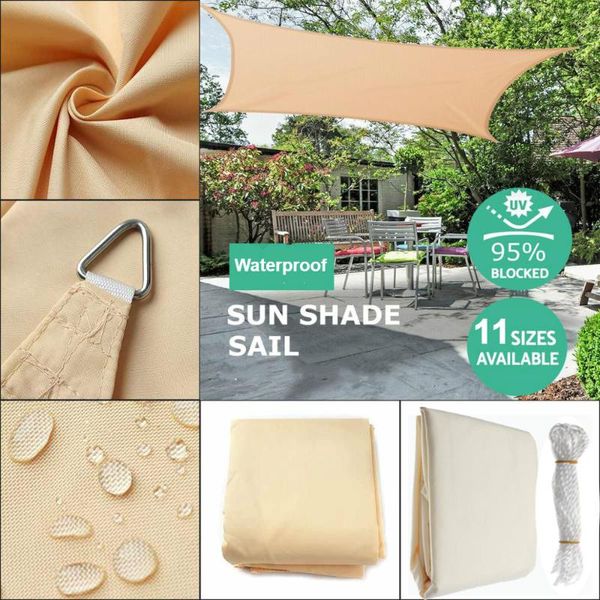 

shade waterproof sunshade sail outdoor sun 3x5m sun-shelter awnings for garden canopy pool partio beach camping awning tent