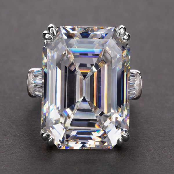 

wedding rings white cz stone luxury solitaire big rectangle women ring engagement evening party elegant female fashion jewelry gifts, Slivery;golden