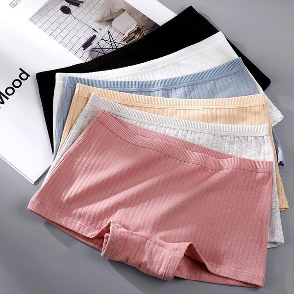 

women's panties summer women safety pants cotton under skirt female seamless underpants solid color plus size boxer shorts cozy, Black;pink