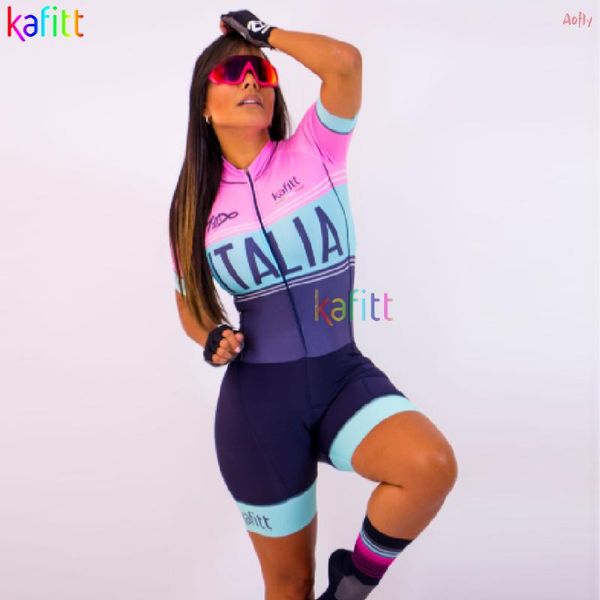 

racing sets kafiitalia team jumpsuit women's clothing, 2021 triathlon jerseys,gel breathable pad complete summer cycling skinsuit suit, Black;blue
