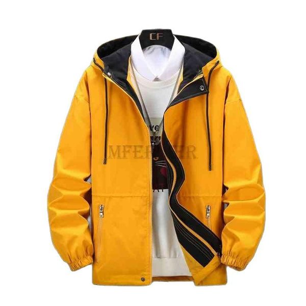 

men's jackets autumn men cargo hooded outwear korea style zipper out door coat large size 7xl 8xl loose, Black;brown