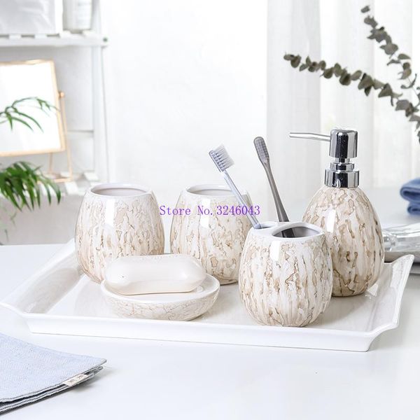 

bath accessory set european minimum ceramic wash cup 2 /3 delicious bathroom decoration five piece room