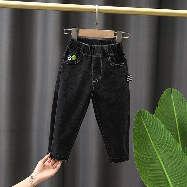 

jeans kids clothes pants 2021 spring and autumn boys fashion letter children black boy children's clothing 2-8y, Blue