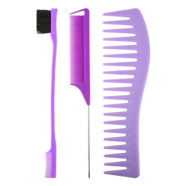 

hair brushes 2 sets of 6pcs salon styling combs hairdressing gift, Silver