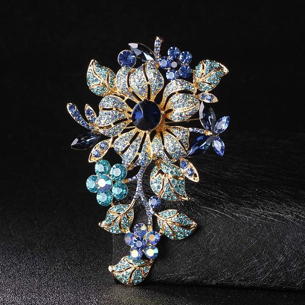 Donia Fashion blu incantatrice fiore di cristallo farfalla spilla pop gioielli cappotto accessori regali di fascia alta