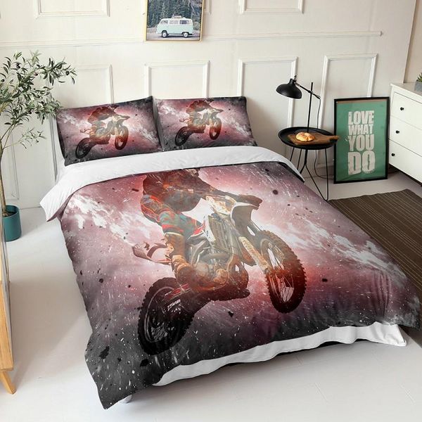 

bedding sets 2021 motorcycle printing home textile single bed double quilt cover pillowcase sheet boy girl set