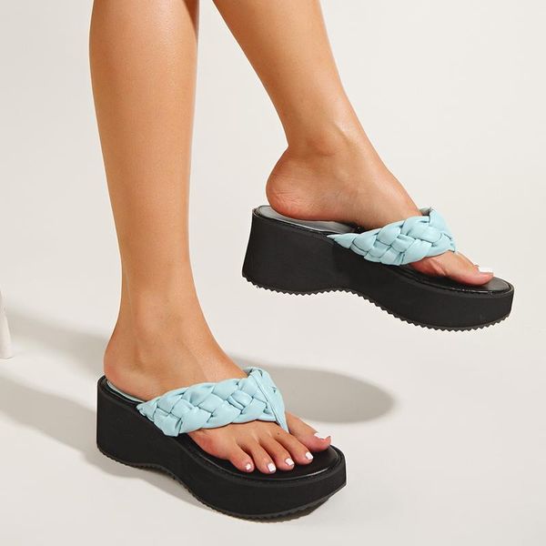 

dress shoes wedges sandals women flip flops casual black high heel slippers summer platform wedge heels blue vrouw