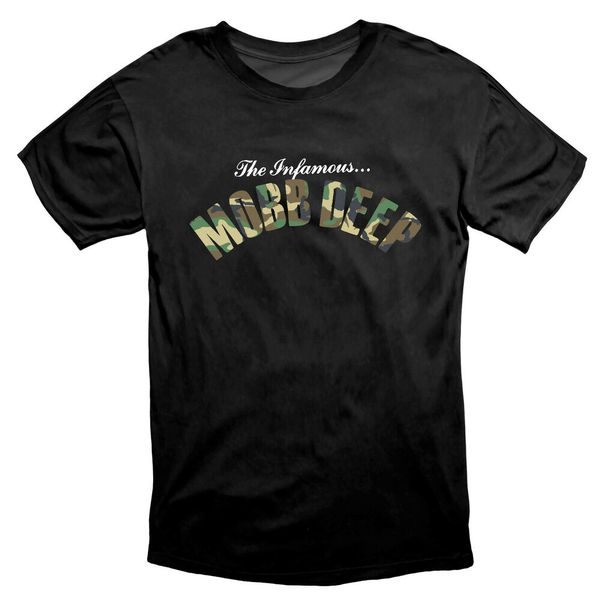 

Mobb Deep The Infamous Camo Print Hip Hop T Shirt Black, White;black