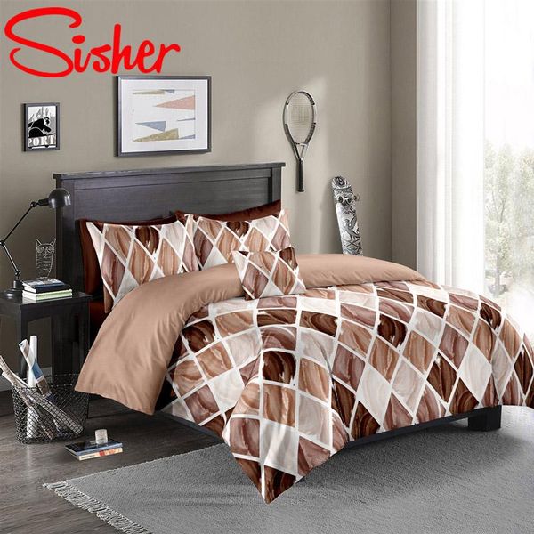 

bedding sets 2021 arrival geometry printed 3pcs duvet cover set with pillowcase bed euro modern brief quilt covers bedclothes (no sheet)