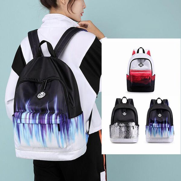 

school bags fashion student color contrast nylon satchel designer backpack women lightweight student's backpacks