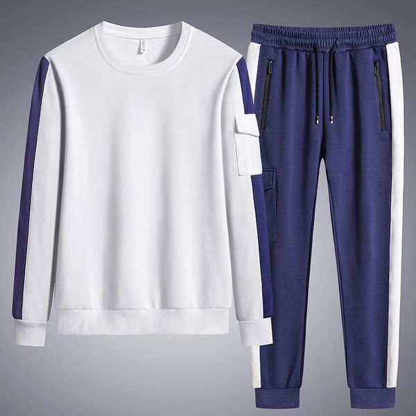 

men's tracksuits anbican 2021 plus size pullover sweatshirts+sweatpants 2 piece sets men sportswear casual sweat suits 8xl, Gray