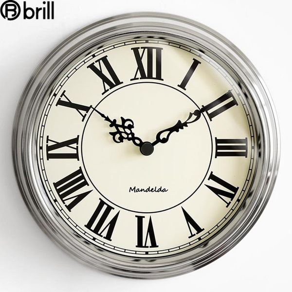 

nordic luxury wall clock modern design creative silver retro clocks watch living room decoration industrial home