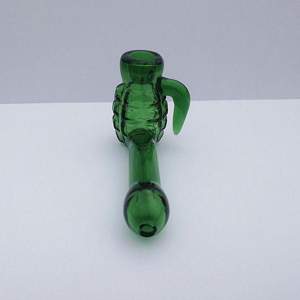 Vintage Atacado Green Granadas Forma De Vidro Bongo Cachimboa Água Tubulação De Água 5inch Queimador De Óleo Dab Rigs Birdcage Percolator Splash Guarda