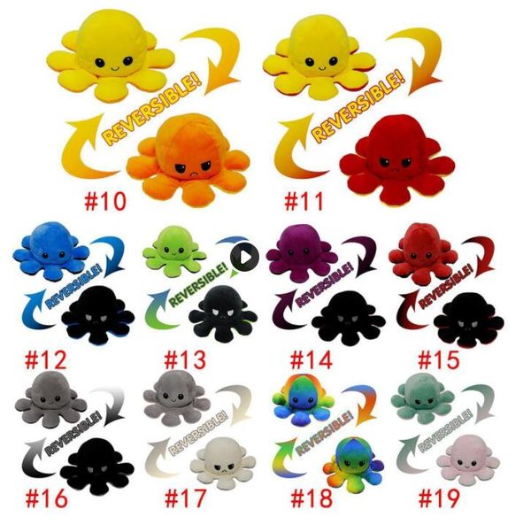 

stock tiktok illuminated flip ocs stuffed plush toys for children cute angry smile emotion reversable animal plush doll gift dhl 24h ship fm