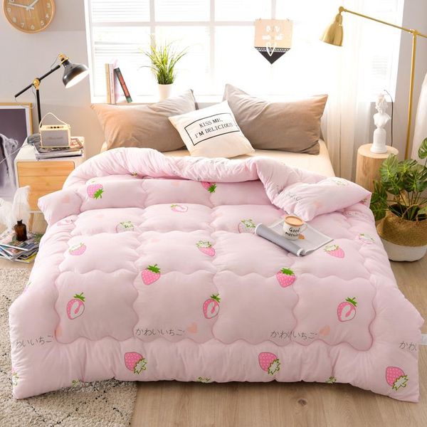 

comforters & sets smooth and soft quilt 4 season blankets are very warm, washed silk down quilt, large simple style for home use