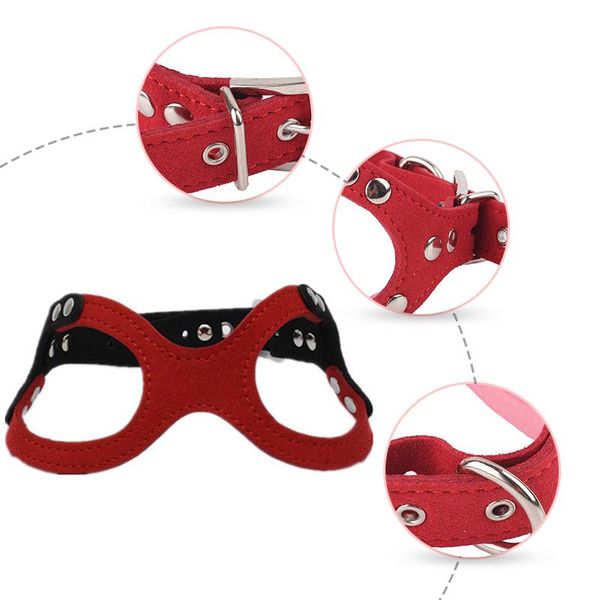 

dog collars & leashes cat harness pet supplies chest soft suede fiber material adjustable lovely shape contrast design