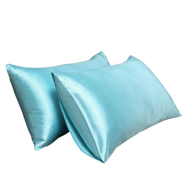 

pillow case 1pair for hair el easy clean envelope closure sleeping artificial silk comfortable satin pillowcase bedroom soft breathable