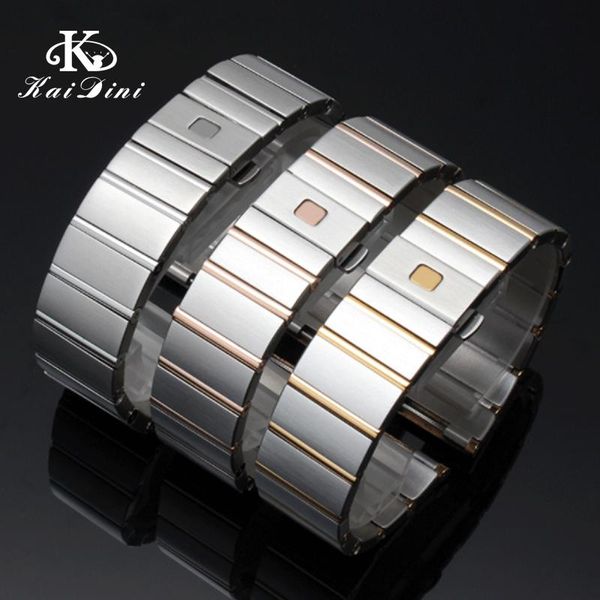 

watch bands double eagle series steel band strap solid stainless bracelet silver gold concave end watchbands accessorie 23 25mm, Black;brown