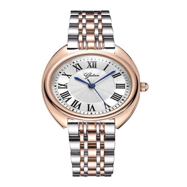 

women's watch simple temperament waterproof casual steelband fashion retro roman gifts for women wristwatches, Slivery;brown