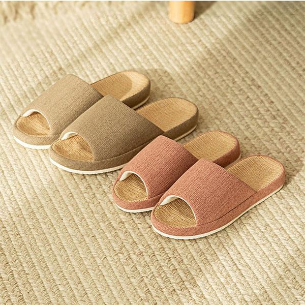 

slippers posee linen male four seasons home couple cotton and wooden floor spring autumn soft sole ps0734, Black