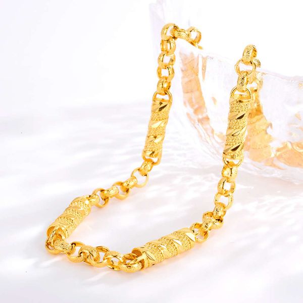 

euro column men's vietnam sand imitation gold plated necklace, Black