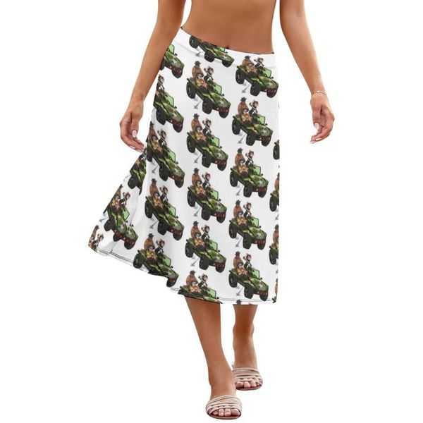 

skirts gorillaz skirt summer fashion cute youth spandex pattern midi, Black