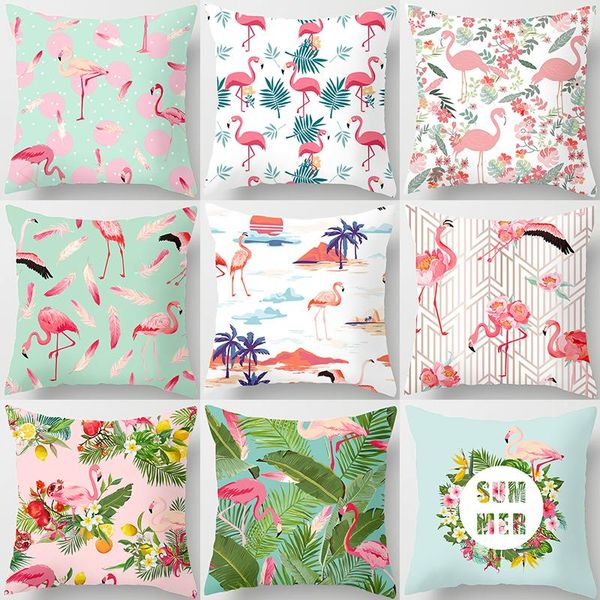 

cushion/decorative pillow flamingo pattern decorative cushions pillowcase polyester cushion cover throw sofa decoration pillowcover 40517-2