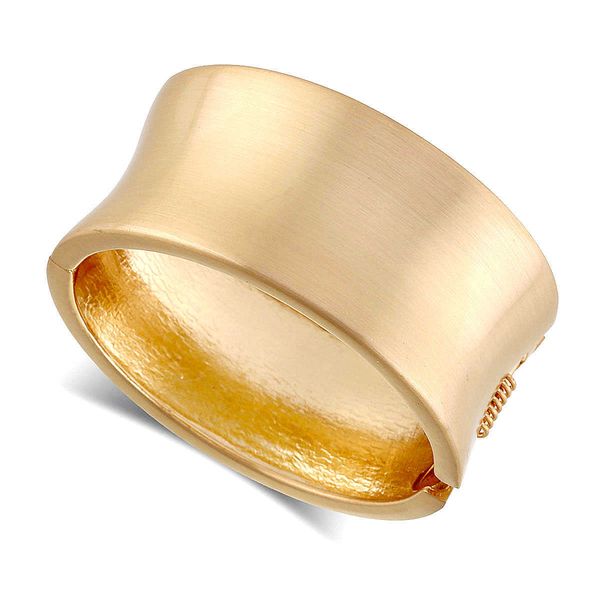 

haha&toto new fashion statement brushed gold plated cuff bracelet bangle for women chunky bracelet party wedding jewelry 3063 q0717, Black