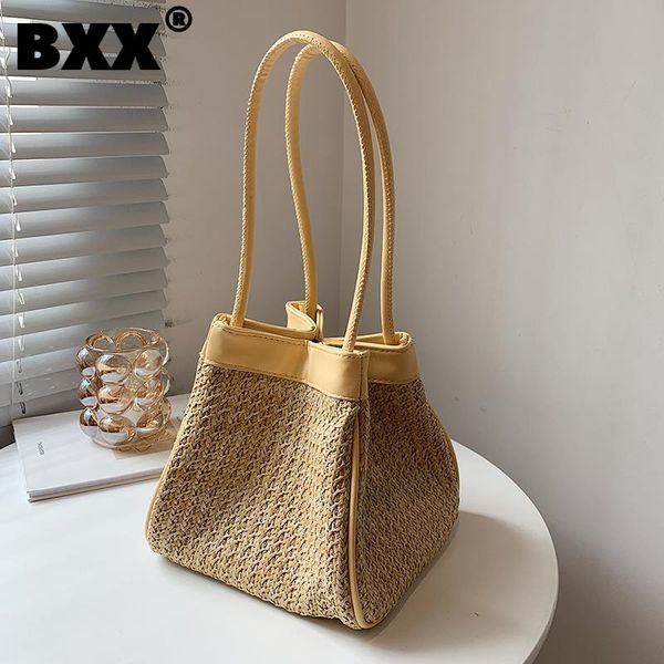 

evening bags [bxx] vintage straw weave for women 2021 summer shoulder bag handbags trending luxury beach travel hand hs779
