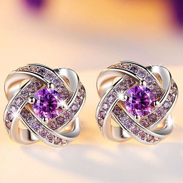 

earrings straight set diamond rhinestone crystal flower earrings, Golden