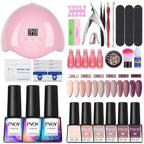 

36w 18leds uv led lamp for gel nail polish set art semi-permanent 7.3ml lak sets holographics glitter varnish tool1