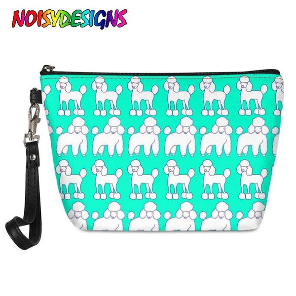

poodle print cosmetic bag travel zipper storage makeup organizer portable ladies neceser pouch make up case bags & cases