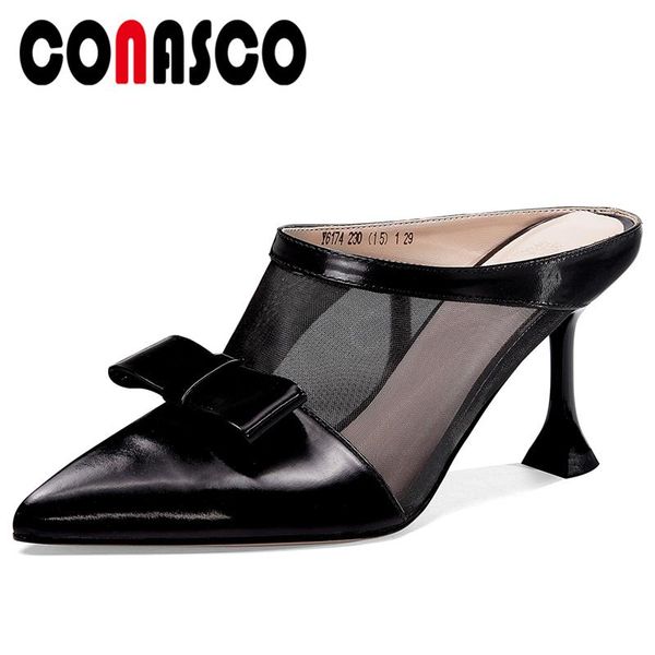 

summer fashion casual cow patent leather women sandals slippers pumps butterfly knot mesh thin heels shoes woman, Black