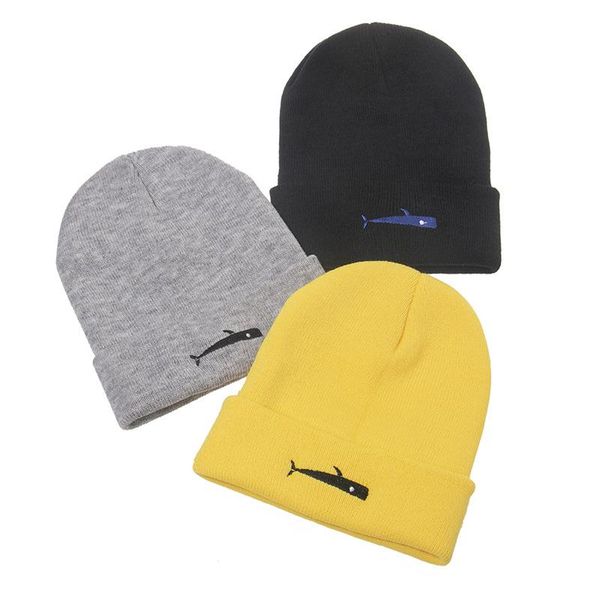 

beanies fashion autumn casual hats for women men cute whale embroidery winter cap warm knitted hip hop beanie acrylic hat