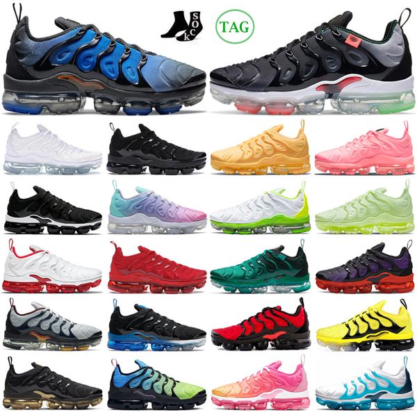 

with box tn plus running shoes for men women triple black white rough green cherry atlanta royal blue light bone mens trainers outdoor sport