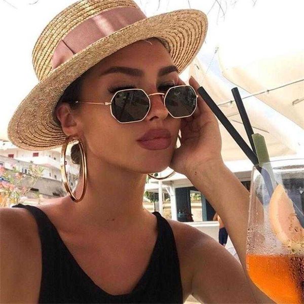 

small hexagon mens sunglasses brand designer women shades vintage luxe square glasses trendy oculos gafas de sol uv400 p0814, White;black